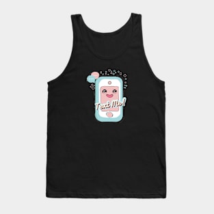 Cute Phone Text Me Sketch Tank Top